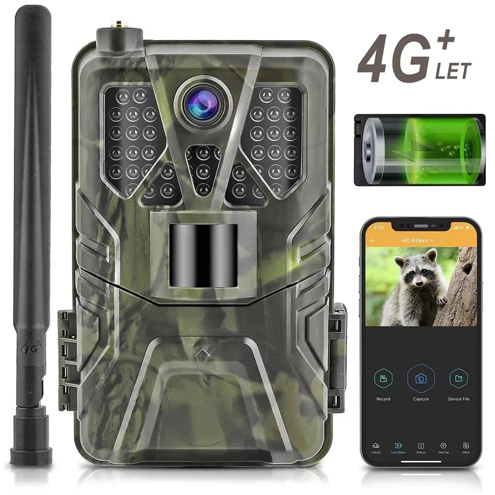 caméra de chasse connectée au téléphone avec batterie et écran
