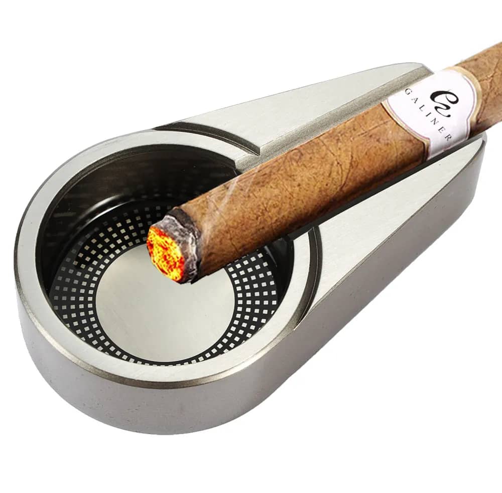 Cendrier Cigare Céramique Noir 4 Supports