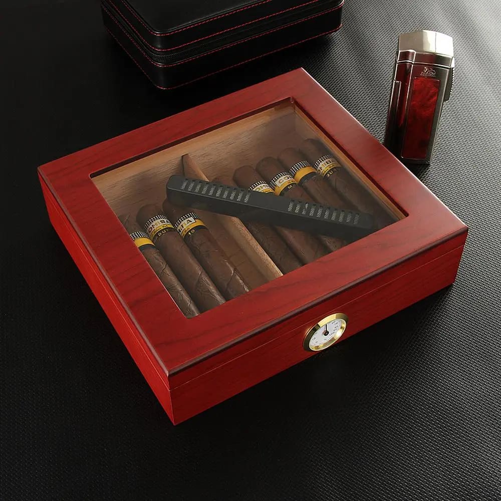 Boîte à cigares en bois avec humidificateur - Boite à Cigare